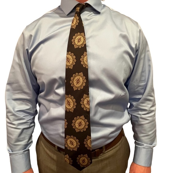 Vintage Christian Dior Men’s Black Medallion Printed Silk Tie - Picture 2 of 7